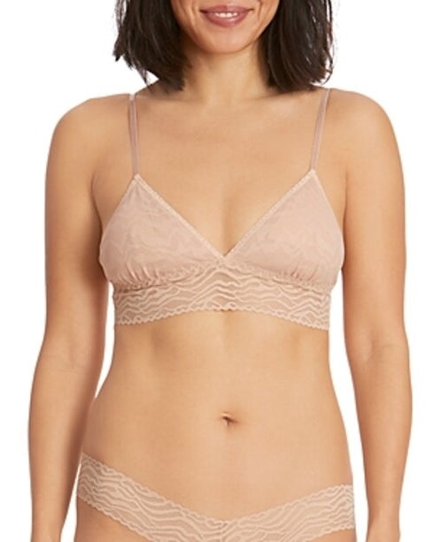Hanky Panky Womens Zebra Lace Bralette, Size Large - Brown